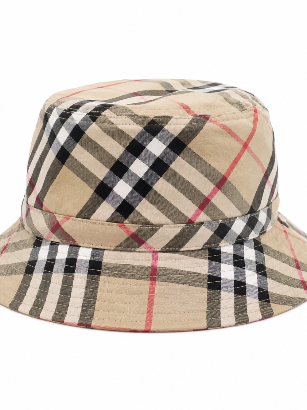 Burberry Vintage Nova Check Bucket Hat | Beige Plaid Designer Hat | Size M - Picture 2 of 5